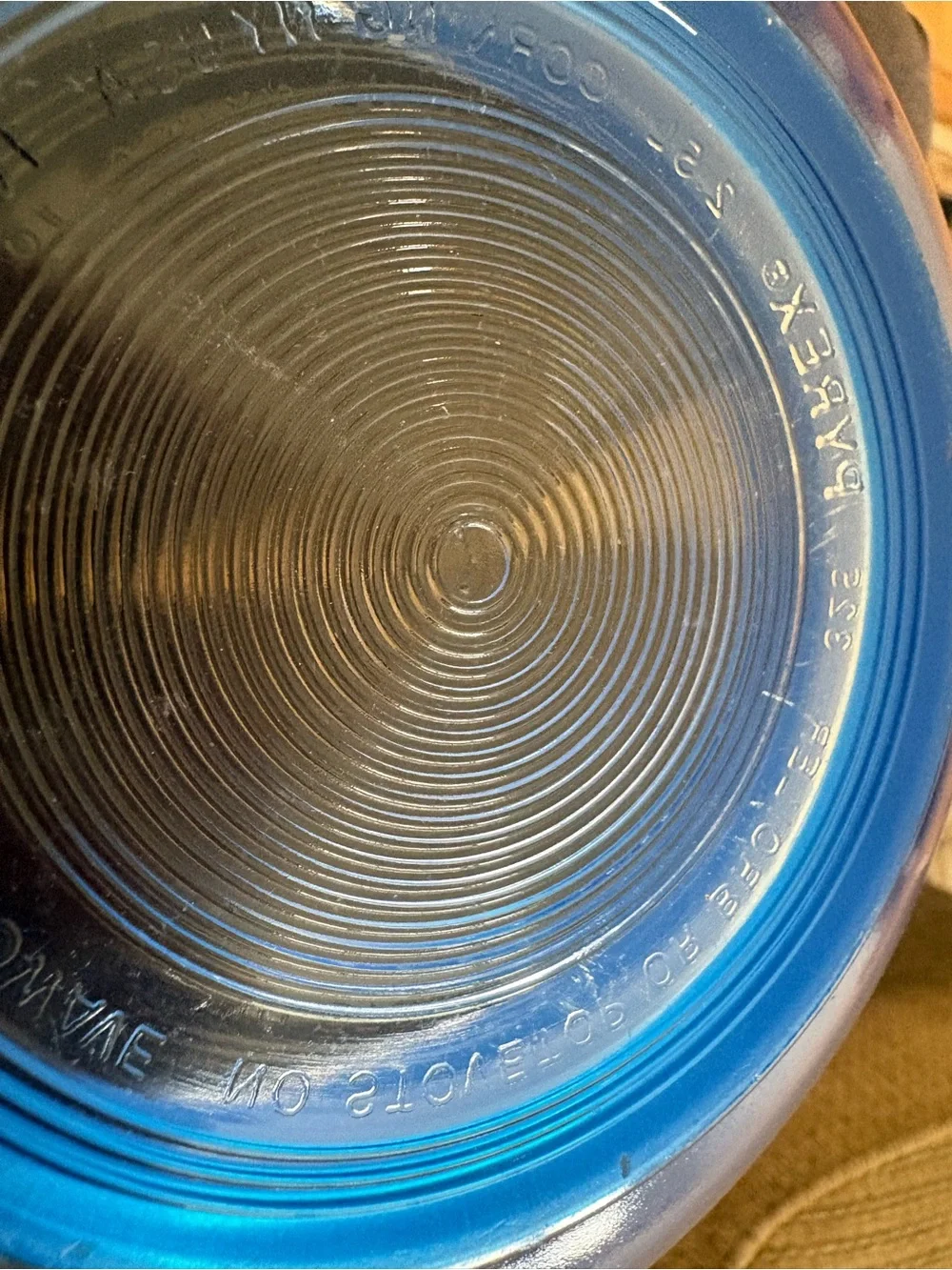 Vintage Corning USA Cobalt Blue Clear Bottom Mixing Bowl 10” 2.5 L Vibrant
